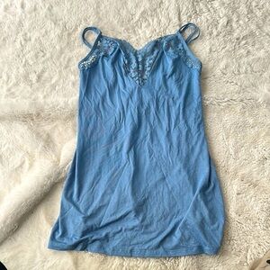 Victoria’s Secret Blue Lace Trim Slip Dress